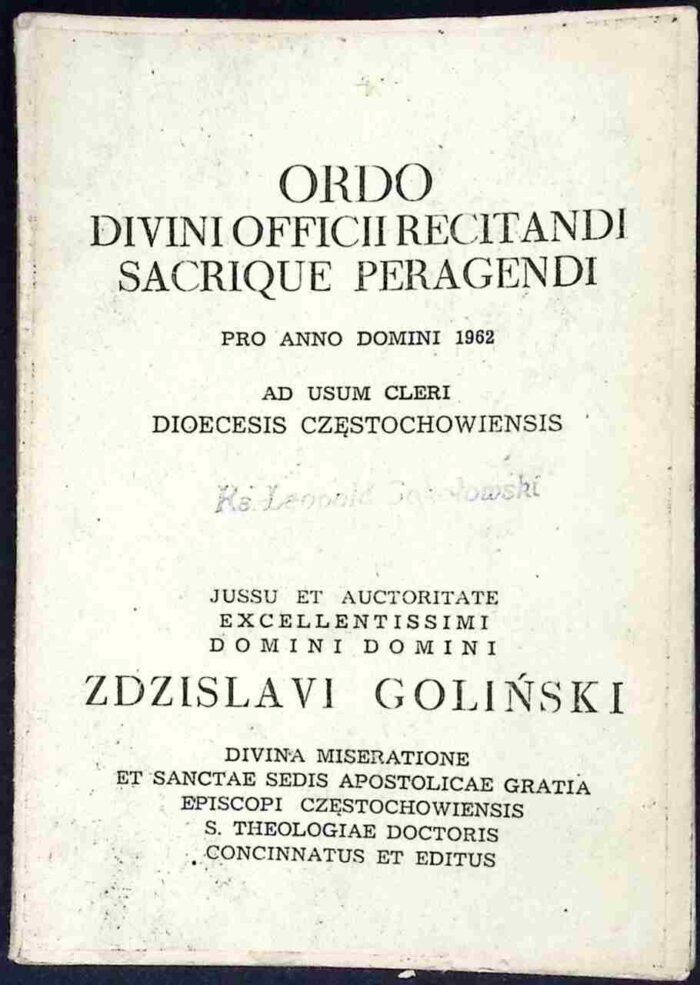Ordo Divini Officii Recitandi Sacrique Peragendi (1961) - obrazek 1