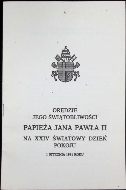 Orędzie Jego Świątobliwości Papieża Jana Pawła II na XXIV Światowy Dzień Pokoju