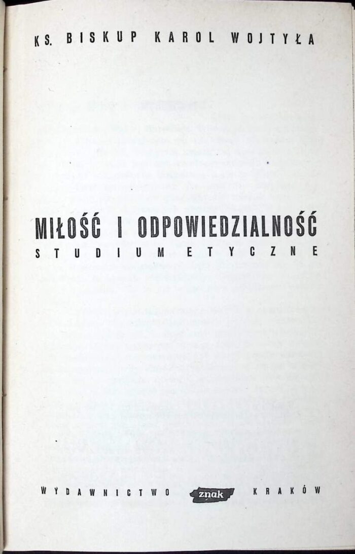 Miłość i odpowiedzialność. Studium etyczne - obrazek 1